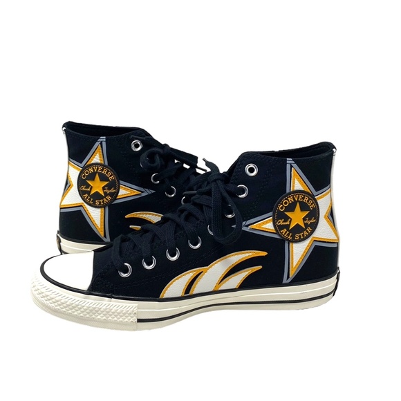 Converse Chuck Taylor High Top Shoes Canvas Black Yellow Women's Size A08007C - Picture 5 of 9